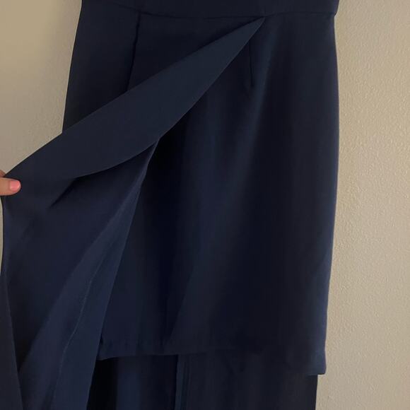 NWT Elliatt Navy Blue Midi Asymmetrical Hem Dress Medium - Picture 5 of 11